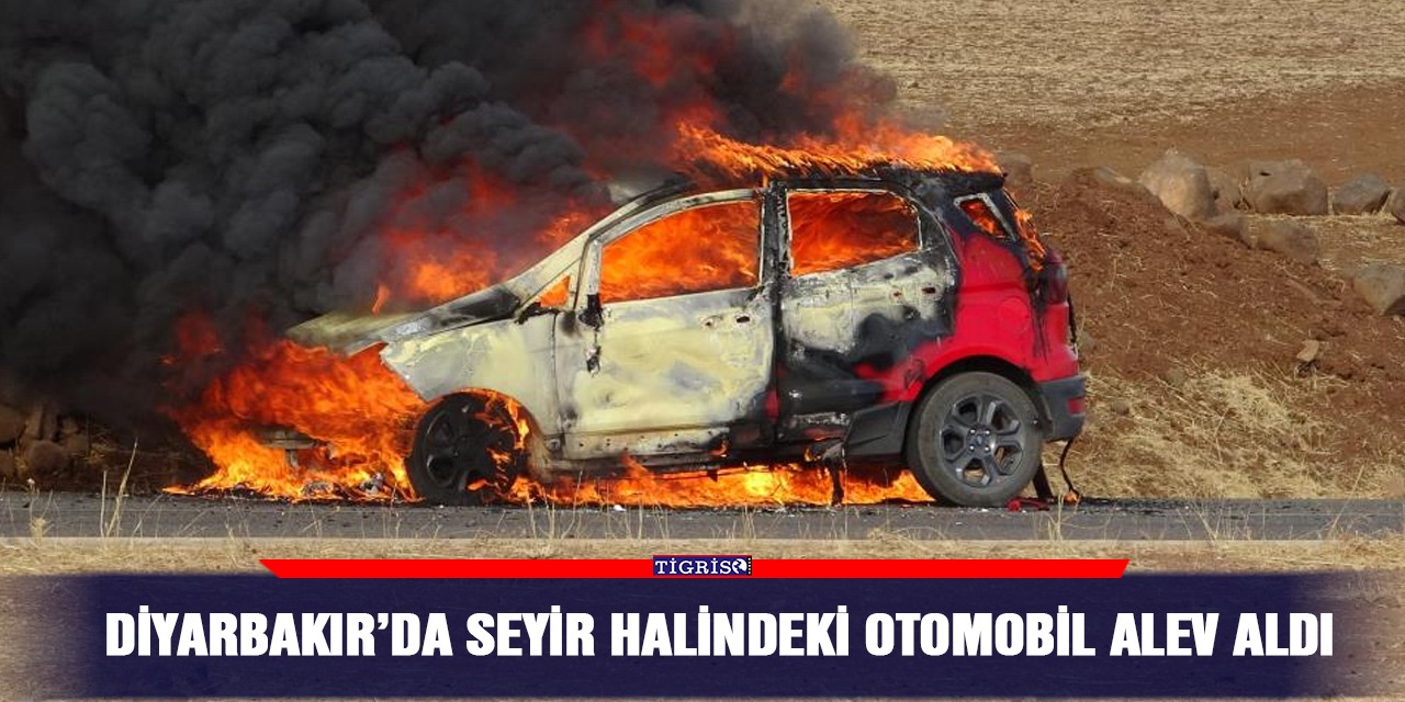VİDEO - Diyarbakır’da seyir halindeki otomobil alev aldı