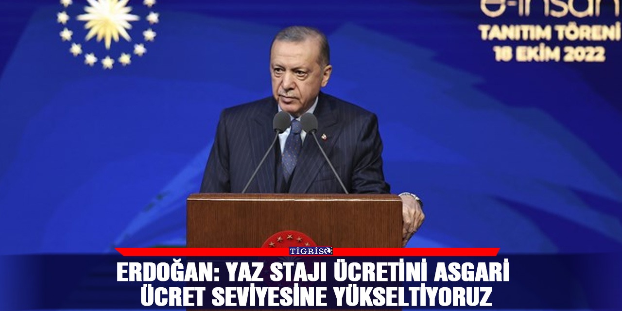 Erdoğan: Yaz stajı ücretini asgari ücret seviyesine yükseltiyoruz