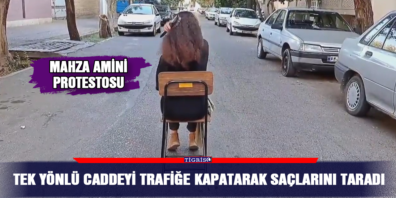 VİDEO- Tek yönlü caddeyi trafiğe kapatarak saçlarını taradı