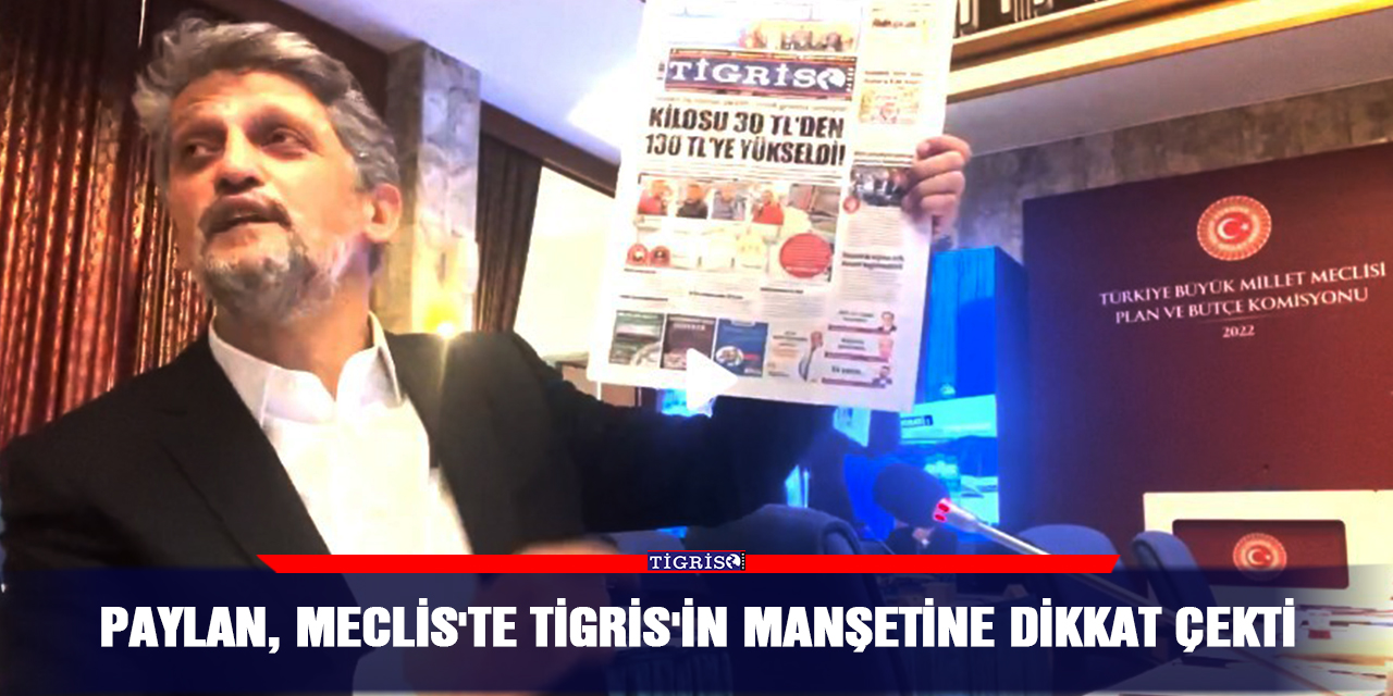 Paylan, Meclis'te Tigris'in manşetine dikkat çekti