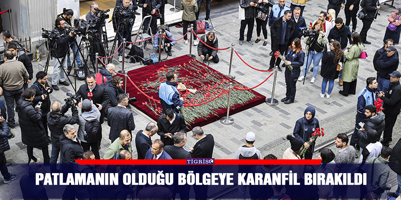 Patlamanın olduğu bölgeye karanfil bırakıldı