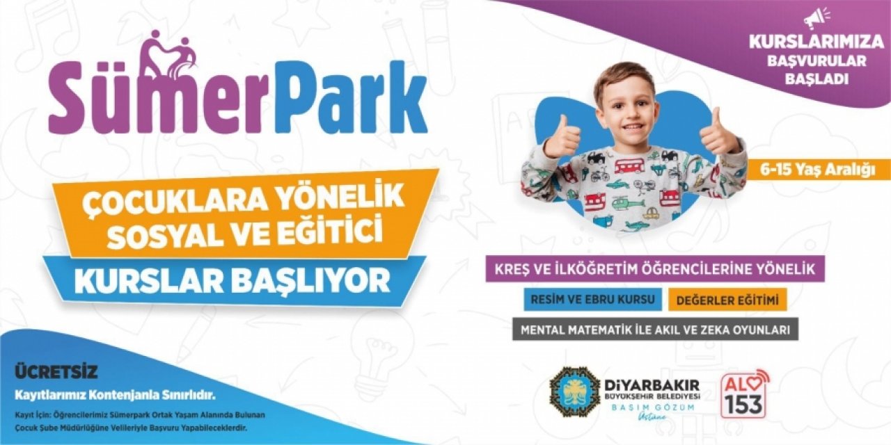 Diyarbakır’da çocuklara yönelik sosyal ve eğitici kurslar