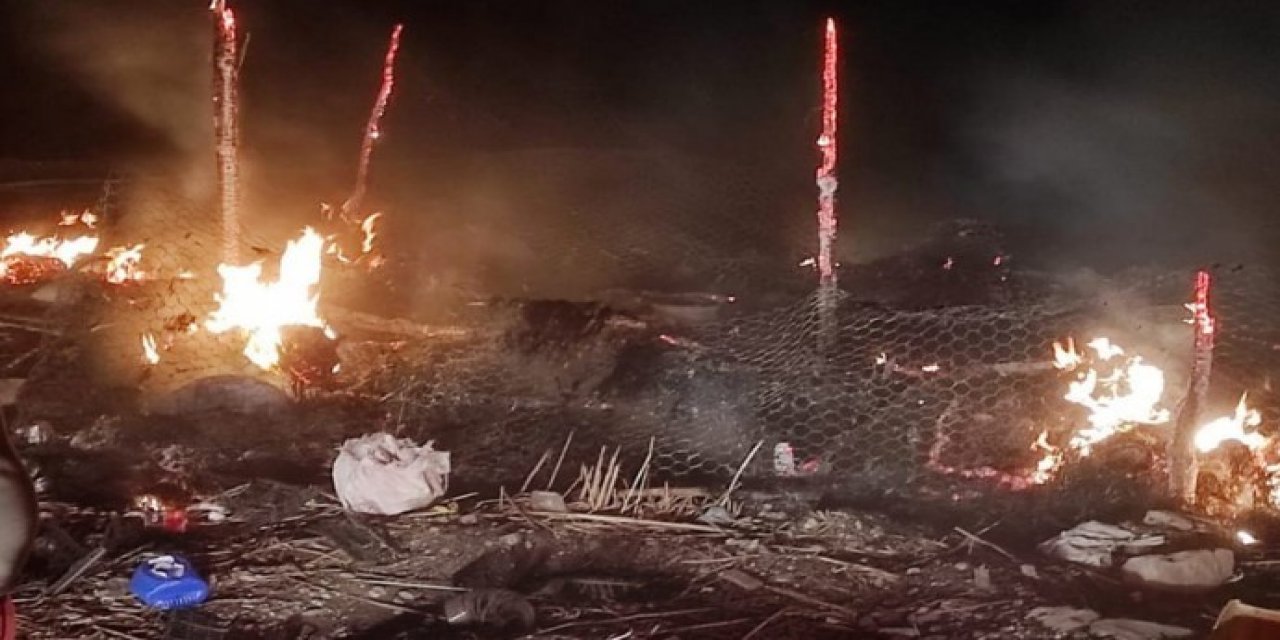 Silvan’da koçer çadırı yandı