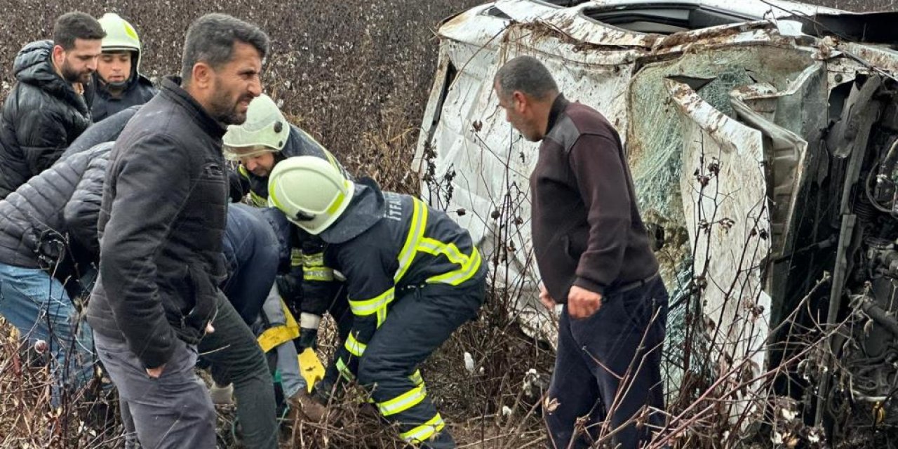 Diyarbakır’da bir araç pamuk tarlasına yuvarlandı: 1 yaralı
