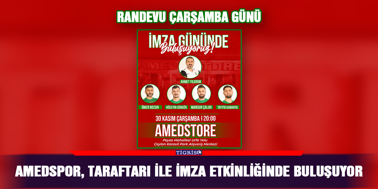 Amedspor, taraftarı ile imza etkinliğinde buluşuyor