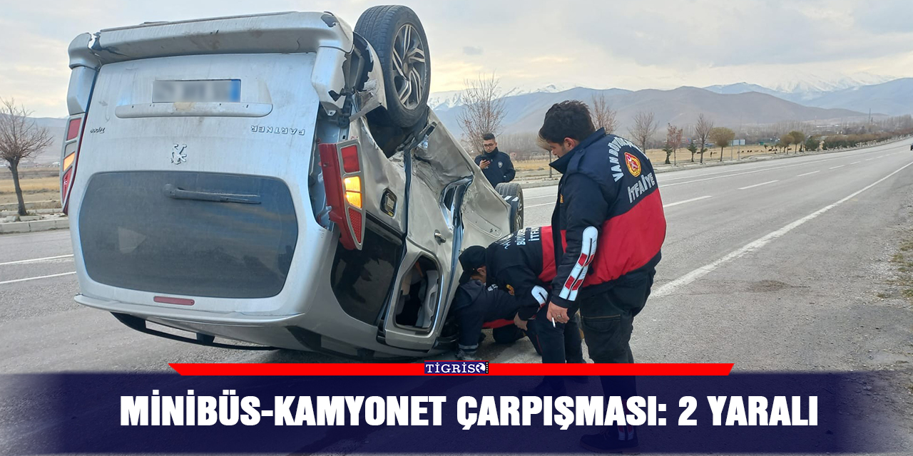 Minibüs-kamyonet çarpışması: 2 yaralı