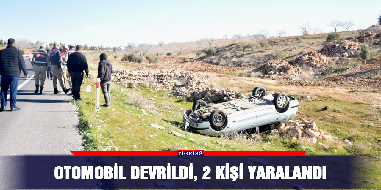 Otomobil devrildi, 2 kişi yaralandı