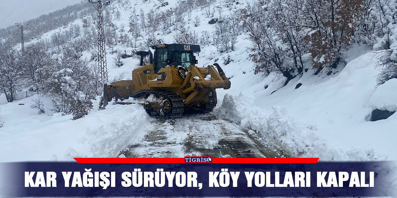 Kar yağışı sürüyor, köy yolları kapalı