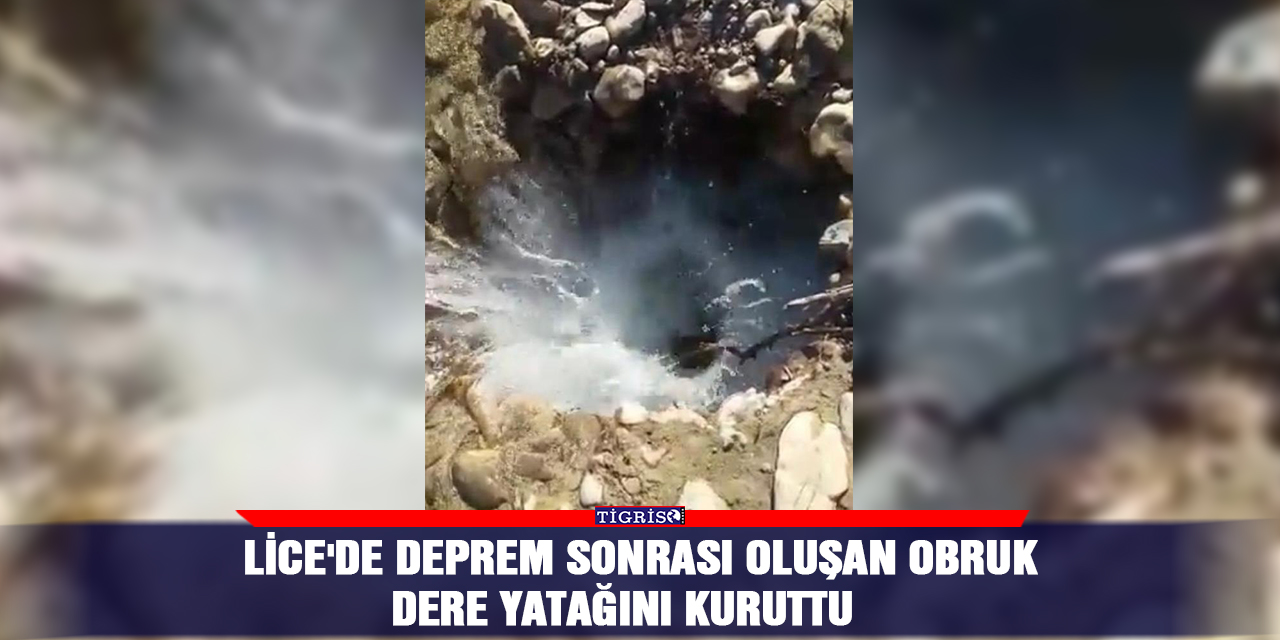 VİDEO - Lice'de deprem sonrası oluşan obruk dere yatağını kuruttu