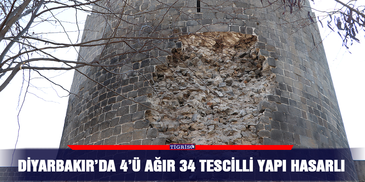Diyarbakır’da 4’ü ağır 34 tescilli yapı hasarlı