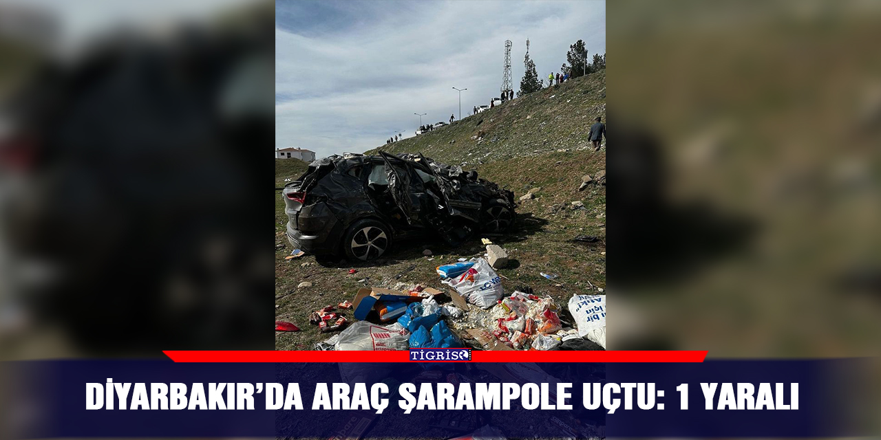 Diyarbakır’da araç şarampole uçtu: 1 yaralı