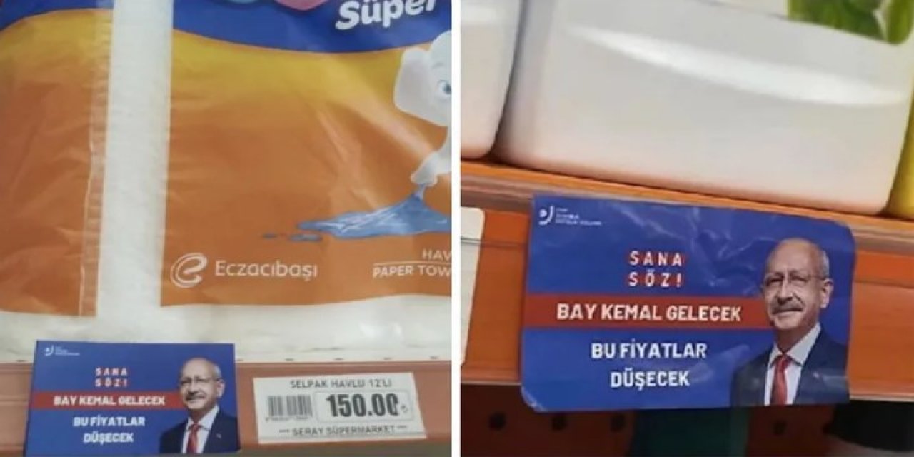Market raflarında bu kez Kılıçdaroğlu etiketleri