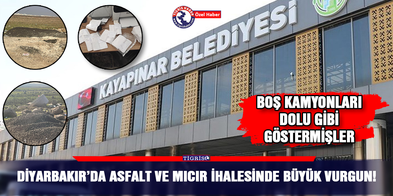 Diyarbakır’da asfalt ve mıcır ihalesinde büyük vurgun!