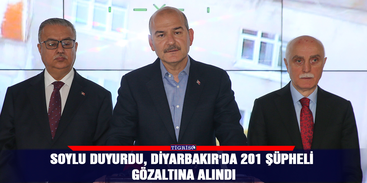 Soylu duyurdu, Diyarbakır'da 201 şüpheli gözaltına alındı