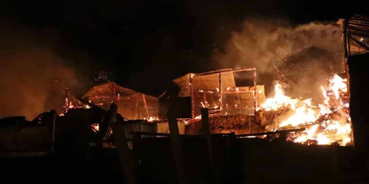 Bayburt'ta, 3 ev, 6 ahır, 4 samanlık yandı