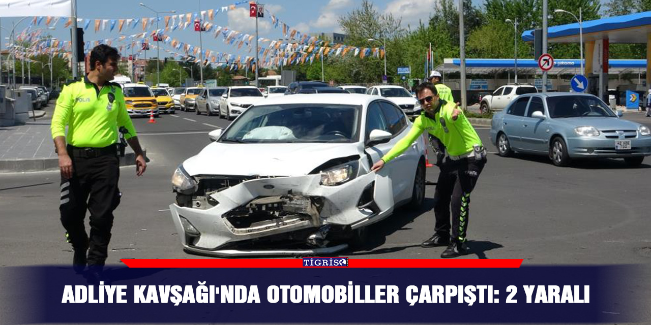 Adliye Kavşağı'nda otomobiller çarpıştı: 2 yaralı