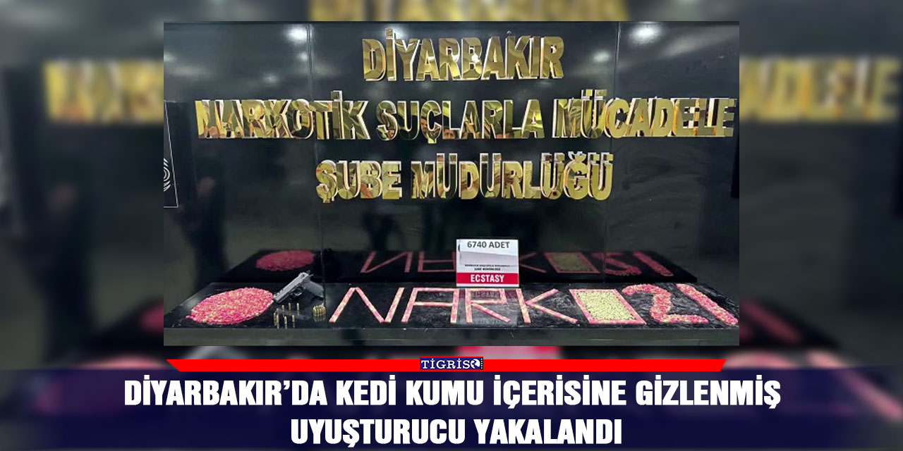 Diyarbakır’da kedi kumu içerisine gizlenmiş uyuşturucu yakalandı