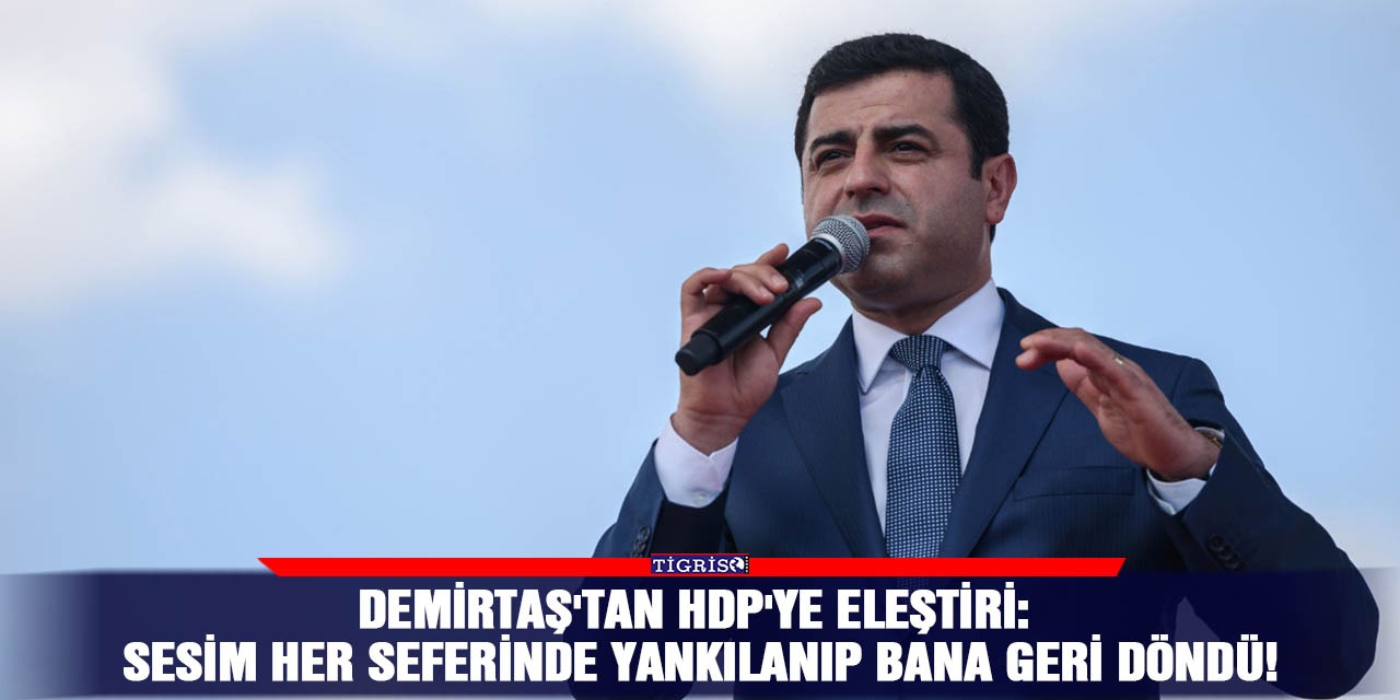 Demirtaş'tan HDP'ye eleştiri: Sesim her seferinde yankılanıp bana geri döndü!