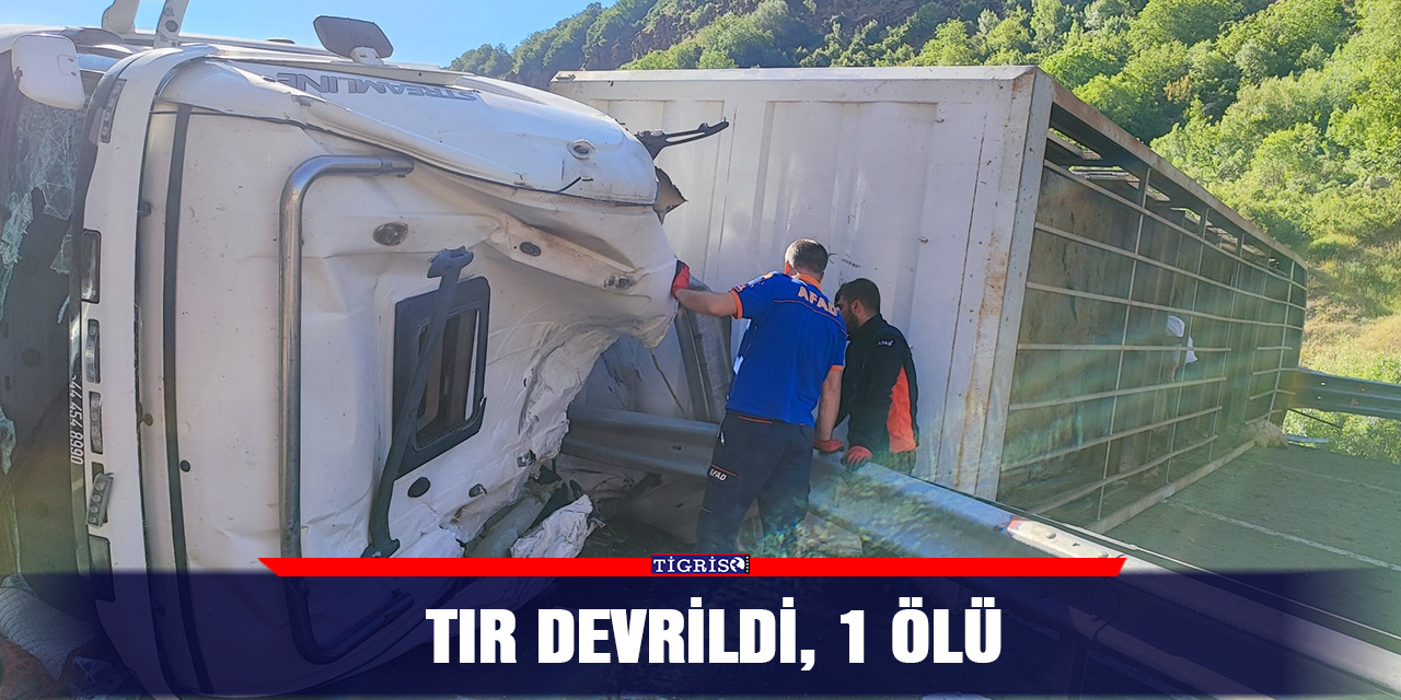 TIR devrildi, 1 ölü
