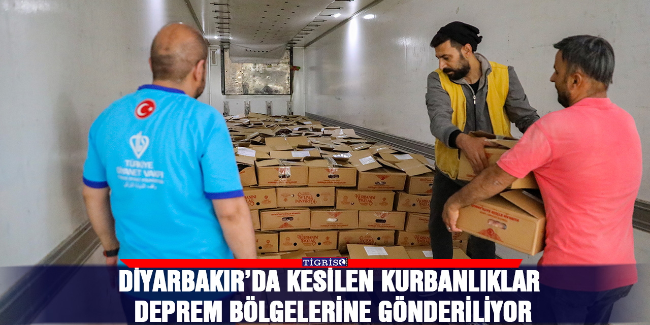 Diyarbakır’da kesilen kurbanlıklar deprem bölgelerine gönderiliyor