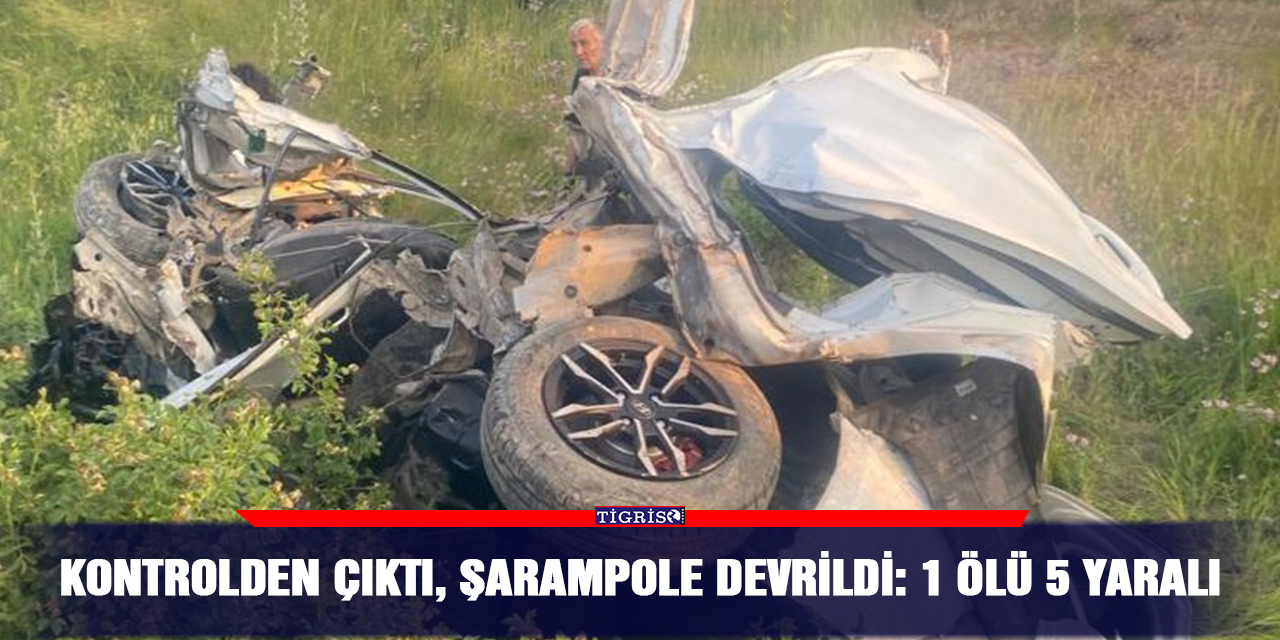Kontrolden çıktı, şarampole devrildi: 1 ölü 5 yaralı