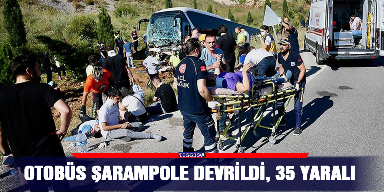 Otobüs şarampole devrildi, 35 yaralı