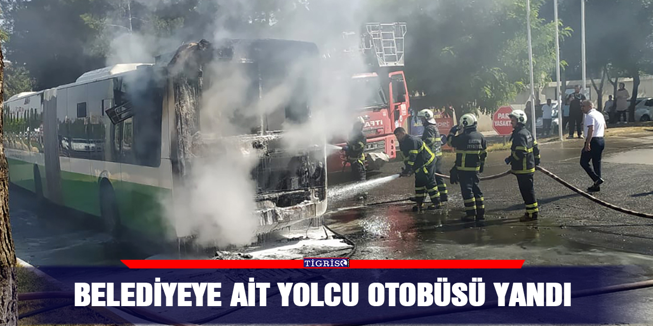 Belediyeye ait yolcu otobüsü yandı