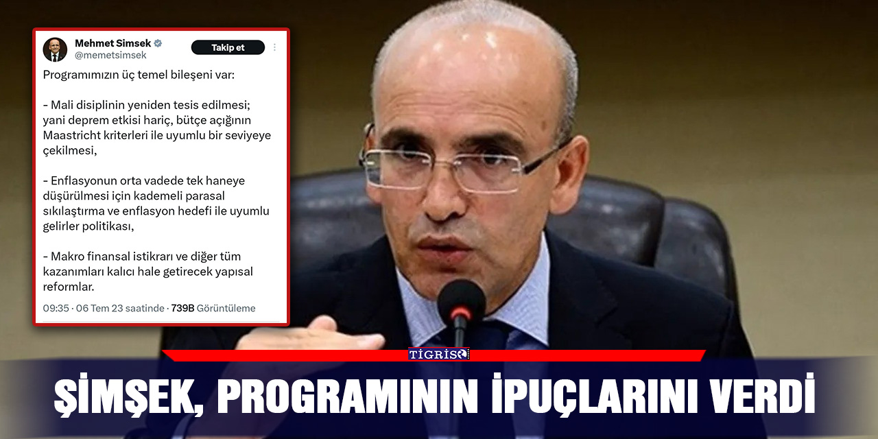 Şimşek, programının ipuçlarını verdi