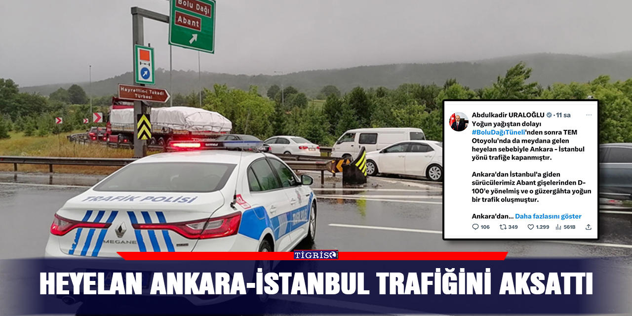 Heyelan Ankara-İstanbul trafiğini aksattı