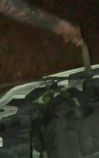 Araç kaputunda engerek yılanı