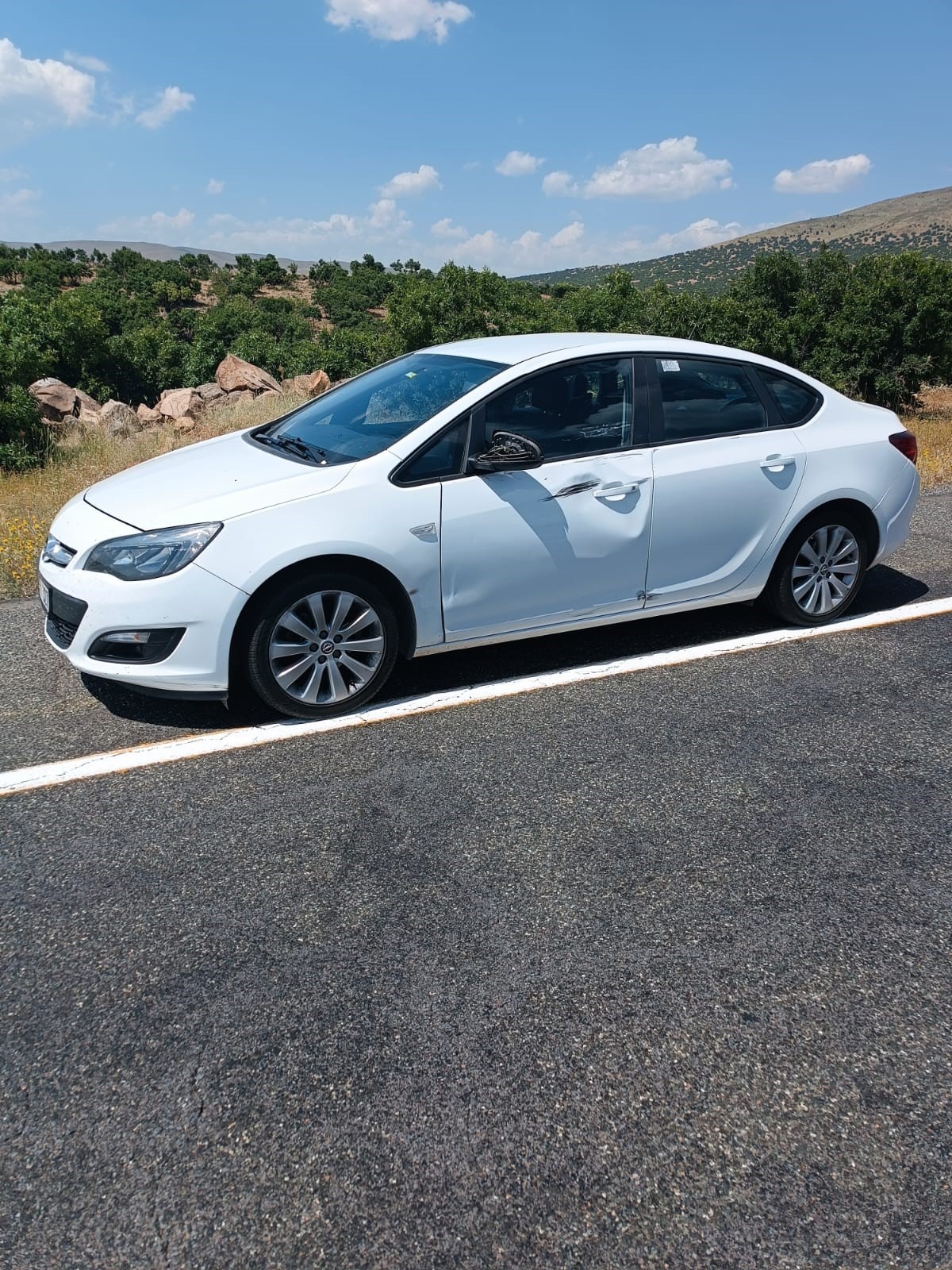 Yolun ortasından geçti, araç çarptı