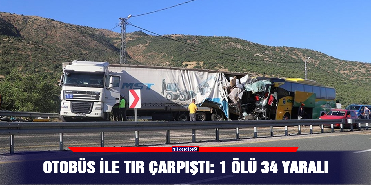 Otobüs ile TIR çarpıştı: 1 ölü 34 yaralı