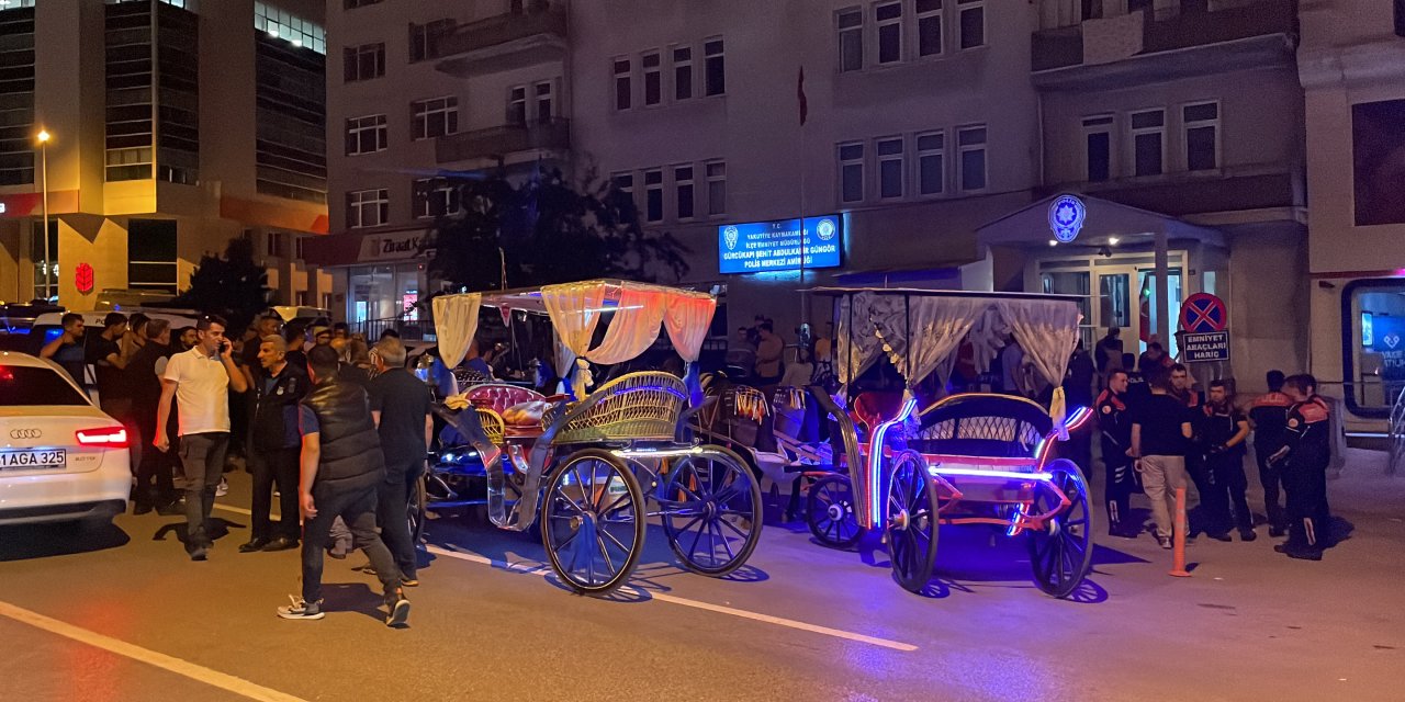 Erzurum’da faytoncu eylemi: 9 gözaltı