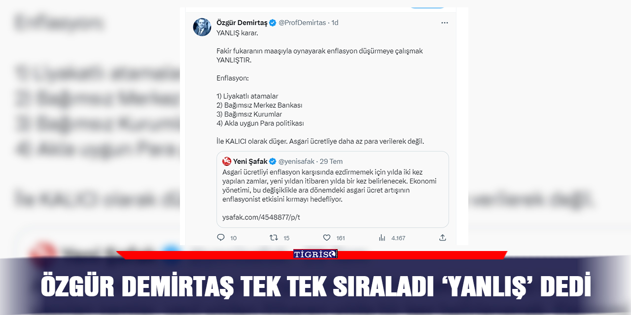 Özgür Demirtaş tek tek sıraladı ‘Yanlış’ dedi