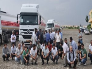 Kaçırılan şoförlerin aileleri eylem başlattı