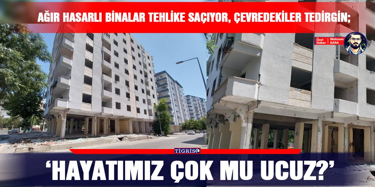 VİDEO - Ağır hasarlı binalar tehlike saçıyor, çevredekiler tedirgin; ‘Hayatımız çok mu ucuz?’