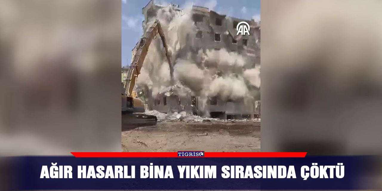 VİDEO - Ağır hasarlı bina yıkım sırasında çöktü