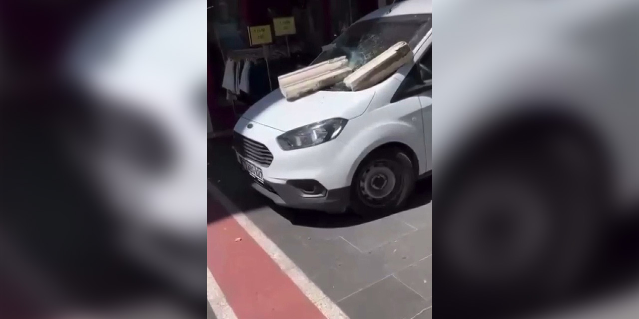 Binadan kopan beton parçaları korkuttu