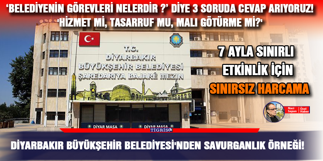 Diyarbakır Büyükşehir Belediyesi'nden savurganlık örneği!