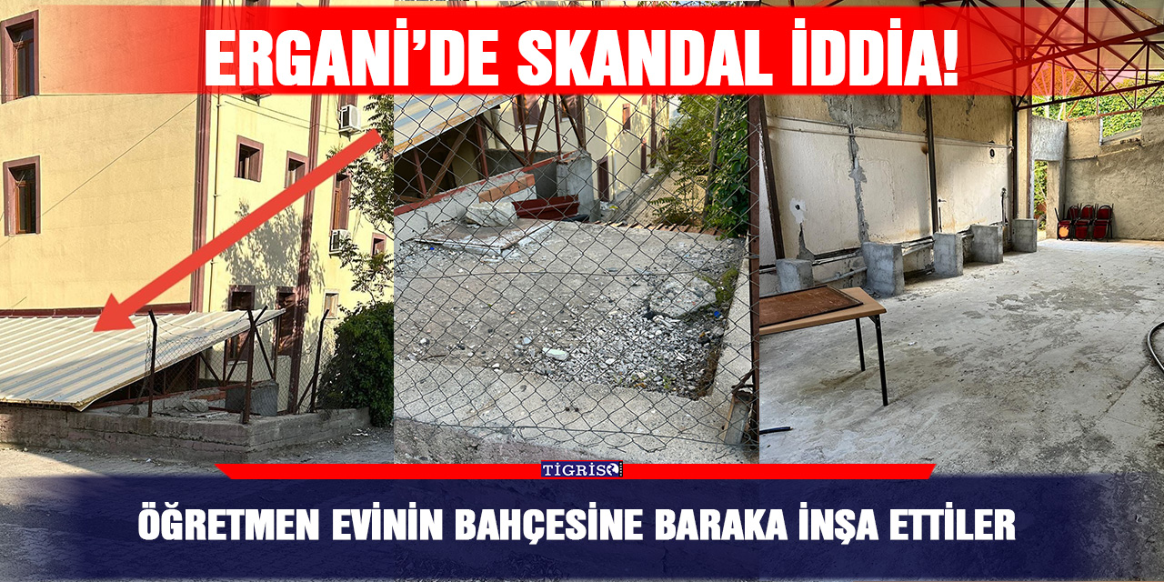 Öğretmen evinin bahçesine baraka inşa ettiler