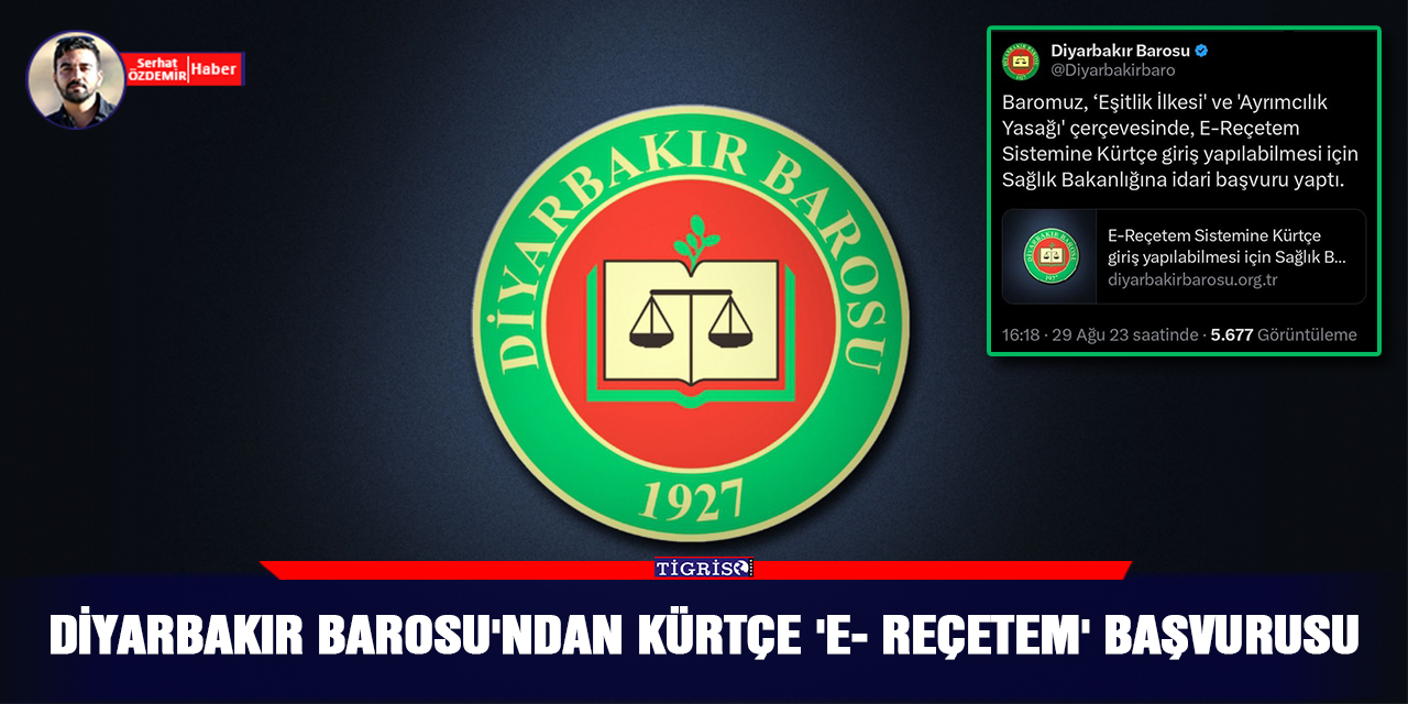 Diyarbakır Barosu'ndan Kürtçe 'e- Reçetem' başvurusu