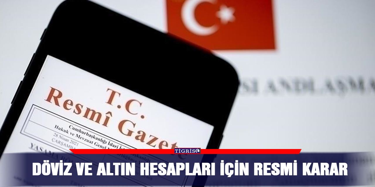 Döviz ve altın hesapları için resmi karar