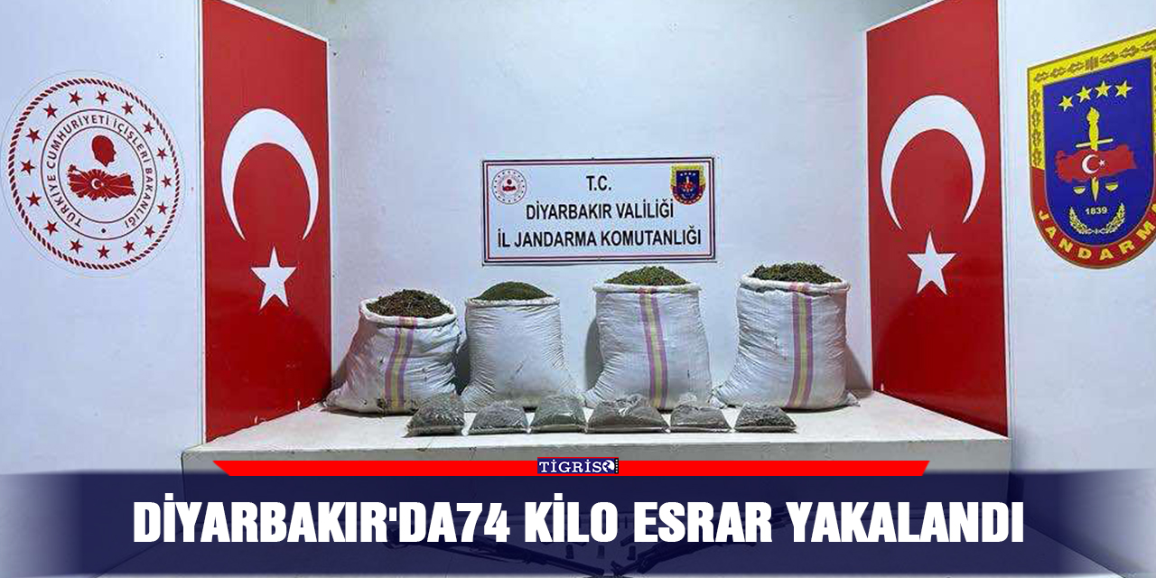 Diyarbakır'da74 kilo esrar yakalandı