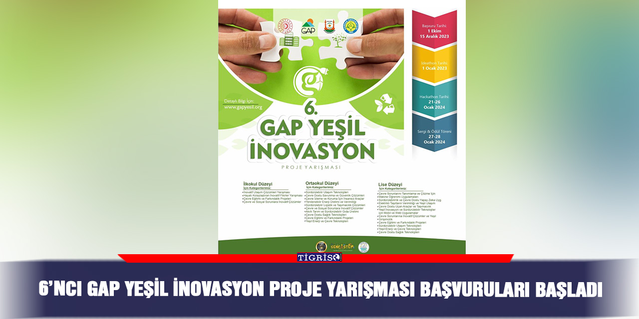 6’ncı GAP Yeşil İnovasyon Proje Yarışması başvuruları başladı