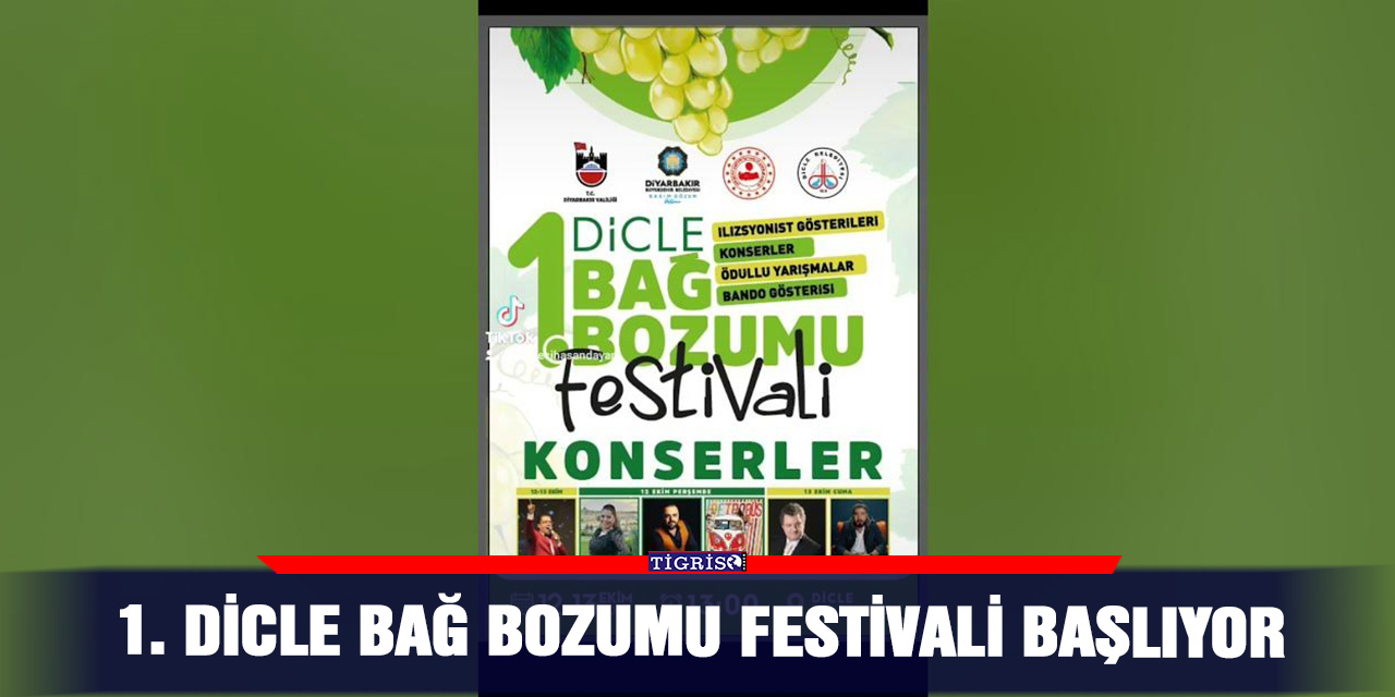 1. Dicle Bağ Bozumu festivali başlıyor