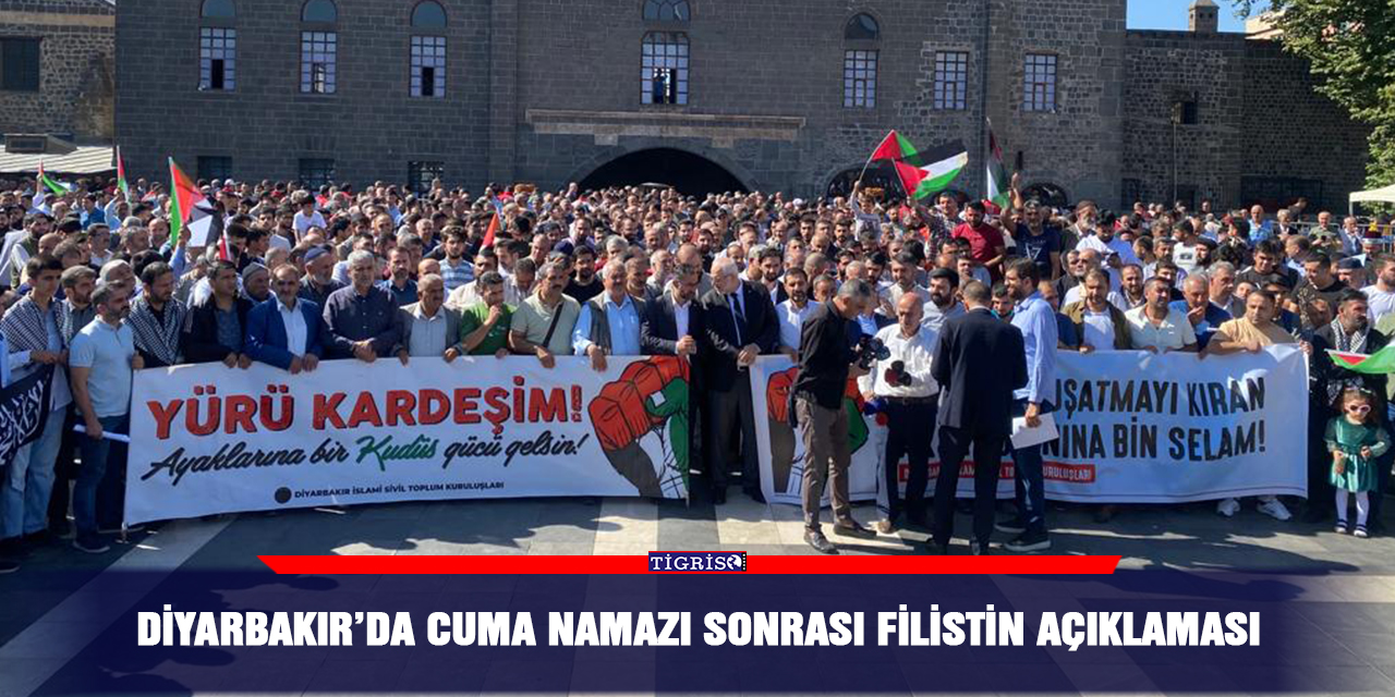 Diyarbakır’da Cuma namazı sonrası Filistin açıklaması