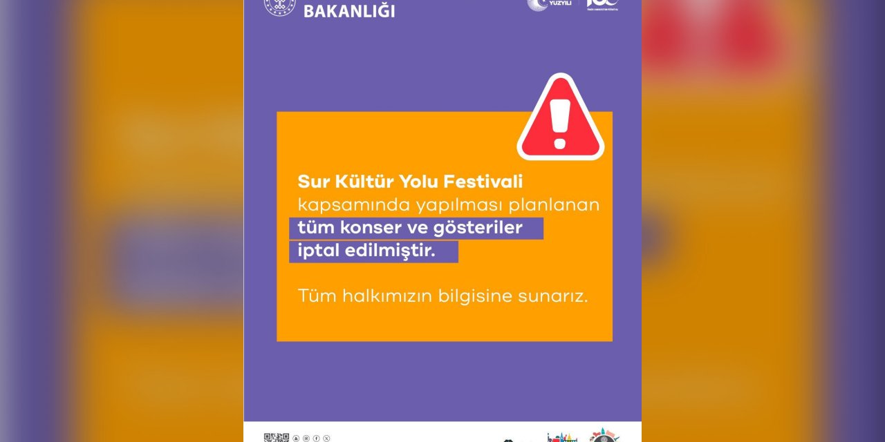 Sur Kültür Yolu Festivali iptal edildi