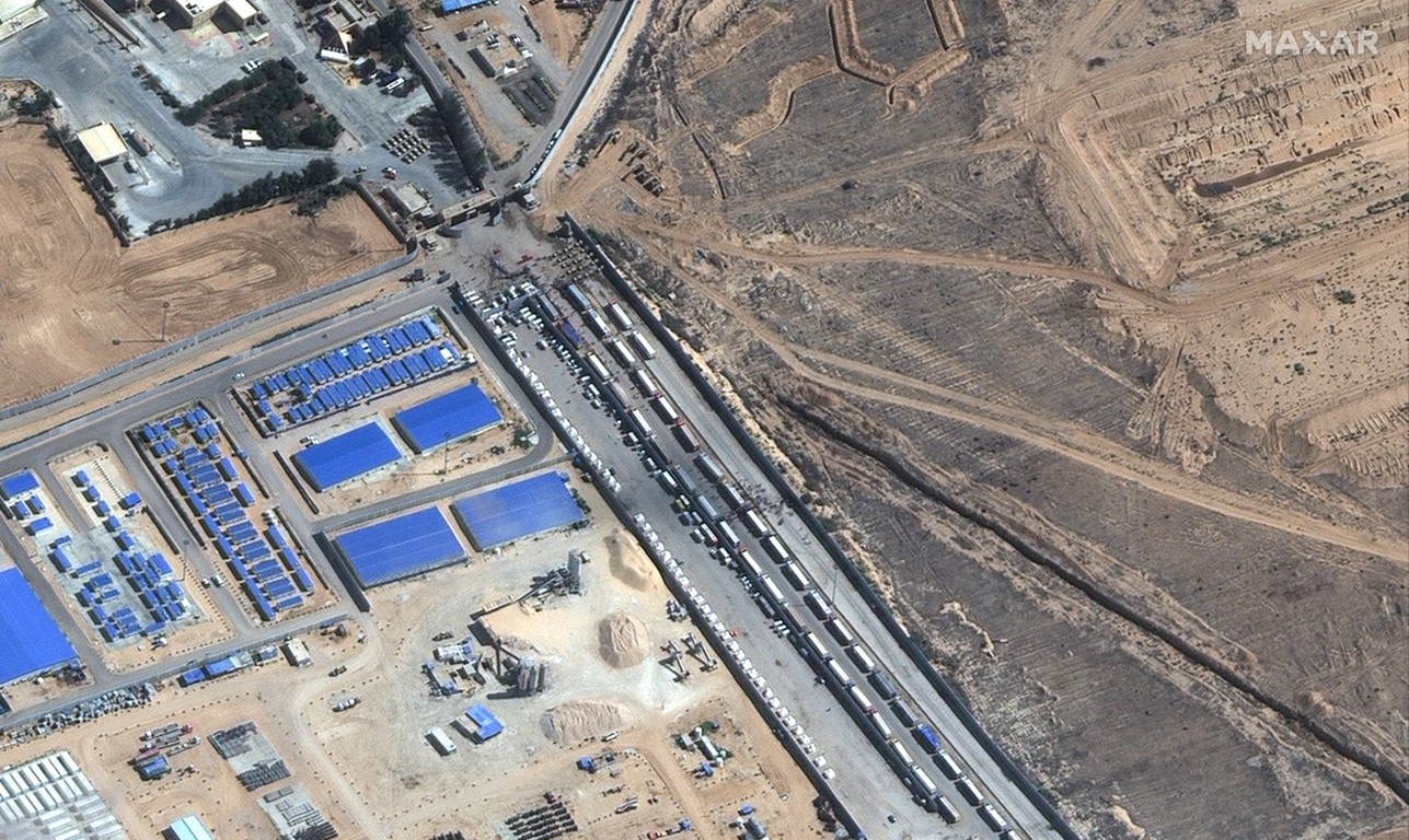 Refah Sınır Kapısı uydudan görüntülendi