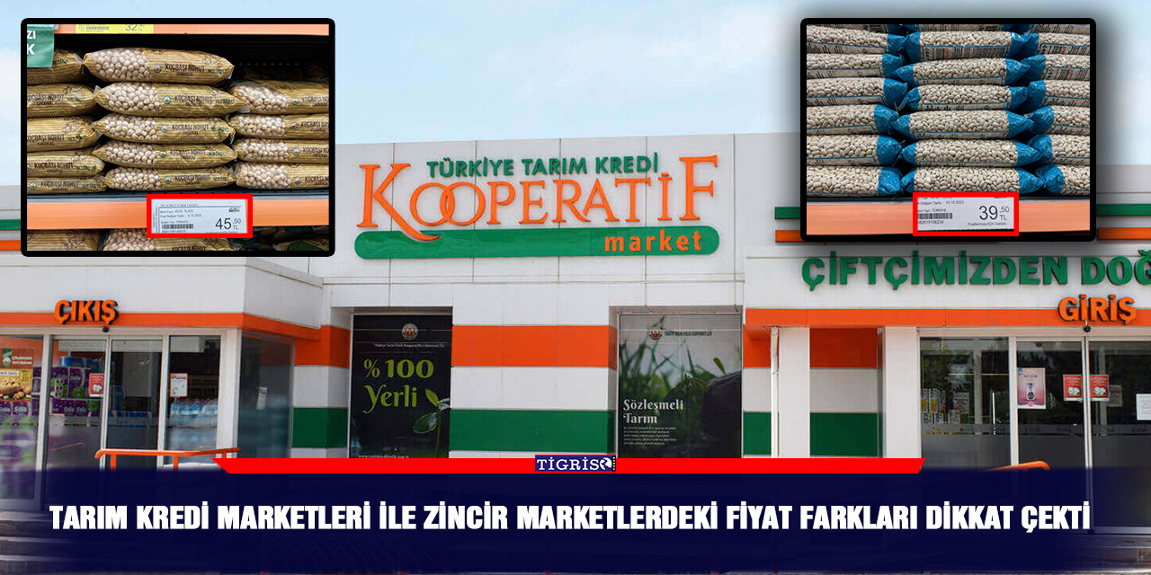Tarım Kredi marketleri ile zincir marketlerdeki fiyat farkları dikkat çekti