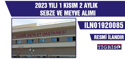 2023 YILI 1 KISIM 2 AYLIK SEBZE VE MEYVE ALIMI